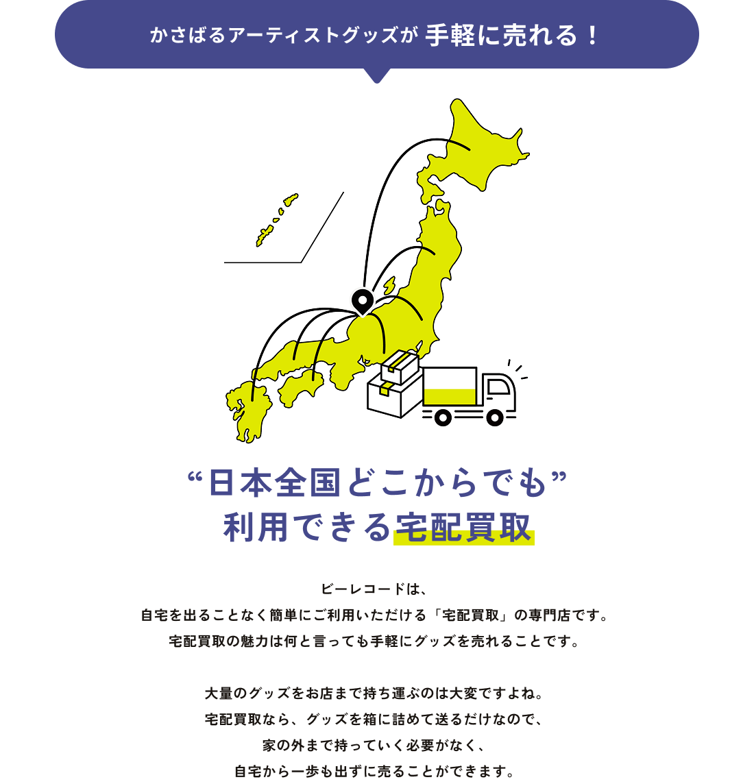 かさばるアーティストグッズが手軽に売れる！